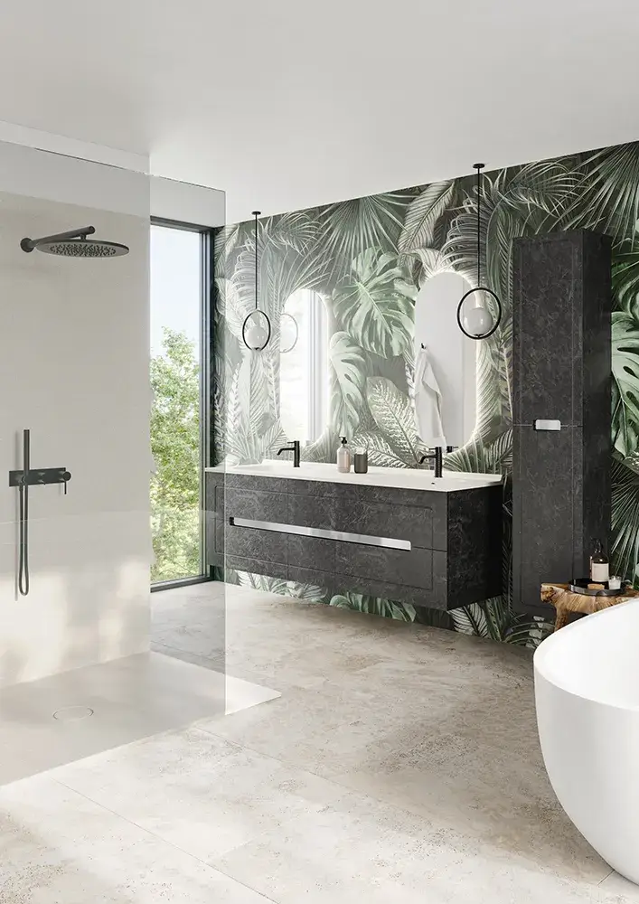 Paname bathroom with relaxing spa style bathroom features from Ambiance bain