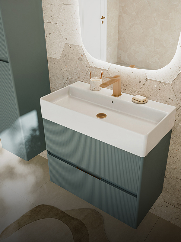 Fluted Bathroom Vanity Units