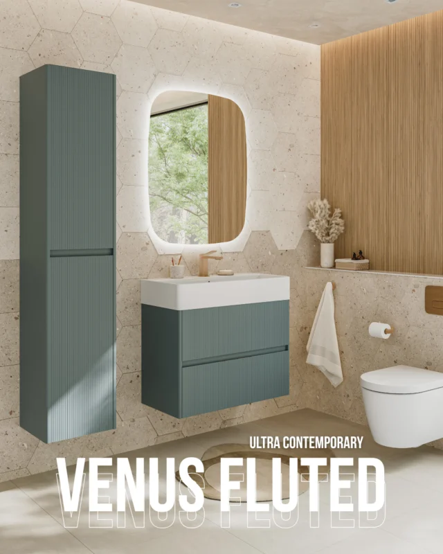 Introducing VENUS FLUTED!⁠
⁠
Compact, contemporary and full of character.⁠
⁠
This stylish range features new stunning fluted fascias, a pull grip opening, and is available in a wide selection of widths and heights.⁠
⁠
Choose from over 20 elegant foil colours, topped with a square deep ceramic basin, perfect for smaller bathrooms thanks to its shorter depth.⁠
⁠
Sleek, space-saving design without compromise.⁠
⁠
-⁠
⁠
🔗 Tap the link in our bio to browse our luxury bathroom furniture ranges!⁠
⁠
🛁 Don’t forget to drop us a follow!⁠
⁠
📲 Visit our bio & fill in our contact form to get in touch!⁠
⁠
#bathroominspo #bathroomdecor #interiordesign #bathroomfurniture #modularbathroomfurniture #fittedbathroomfurniture #showerspaces