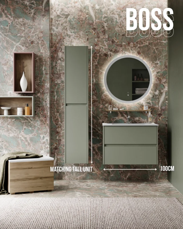 Introducing the 100cm BOSS 💫⁠
⁠
Now featuring a stunning new gold handle option, BOSS is available in various widths and heights, offering ultimate flexibility. Choose from foil, laminate or melamine colours for the fascias to create a bathroom that speaks to your style.⁠
⁠
Bold design. Premium finishes. The perfect update for your space.⁠
⁠
-⁠
⁠
🔗 Tap the link in our bio to browse our luxury bathroom furniture ranges!⁠
⁠
🛁 Don’t forget to drop us a follow!⁠
⁠
📲 Visit our bio & fill in our contact form to get in touch!⁠
⁠
#bathroominspo #bathroomdecor #interiordesign #bathroomfurniture #modularbathroomfurniture #fittedbathroomfurniture #showerspaces