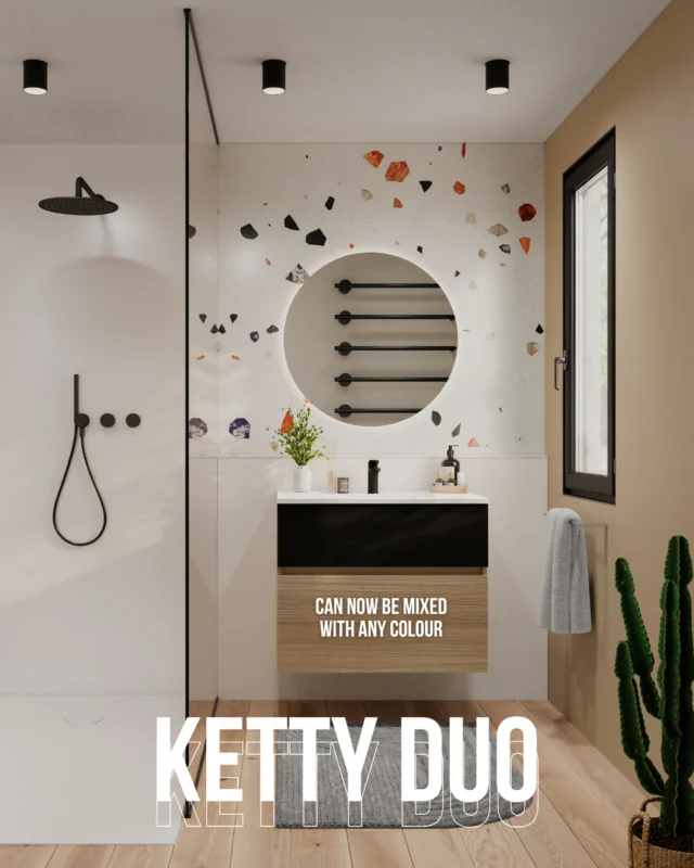 KETTY DUO – Create your own unique bathroom space⁠
⁠
KETTY DUO can now be mixed with any colour, such as foil/foil or melamine/melamine, allowing you to design a bathroom that’s completely one-of-a-kind.⁠
⁠
Express your personal style and make your bathroom truly yours with endless colour combinations.⁠
⁠
Unleash your creativity with KETTY DUO.⁠
⁠
-⁠
⁠
🔗 Tap the link in our bio to browse our luxury bathroom furniture ranges!⁠
⁠
🛁 Don’t forget to drop us a follow!⁠
⁠
📲 Visit our bio & fill in our contact form to get in touch!⁠
⁠
#bathroominspo #bathroomdecor #interiordesign #bathroomfurniture #modularbathroomfurniture #fittedbathroomfurniture #showerspaces